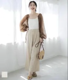 coca コカ ワイドパンツ 柄パンツ ゼブラ柄 ベージュ ほぼ未使用