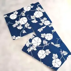和装♡浴衣♡ 青紺地に朝顔柄♪ 夏着物 ♪ リメイク素材にも