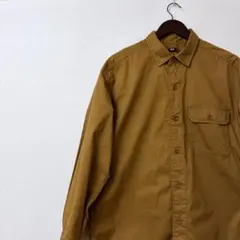 美品　UNIQLO ユニクロ ワークシャツ メンズ L ブラウン 長袖