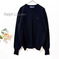 05 ラルフローレン 長袖 ニット セーター リブ クルーネック シンプル