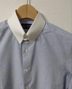 美品　鎌倉シャツ　シャツ　ドレス　38-82　タブカラー　ストライプ　クレリックのサムネイル