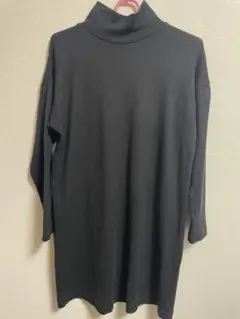 UNIQLO ソフトニットフリースワンピース　長袖　ブラック　Mサイズ