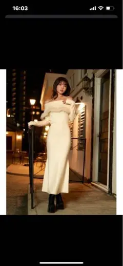 Darich オフショルファーマーメイドニットワンピース