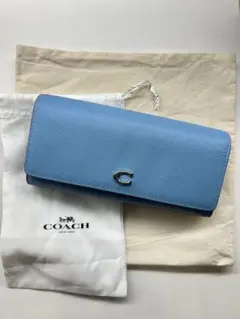 新品未使用】 コーチCOACH 長財布 ターンロック ブルー グリーン 青 緑