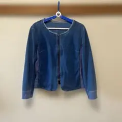 デニムジャケット　ノーカラー