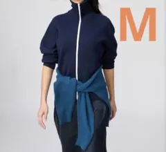 ユニクロC　ミラノリブフルジップカーディガン M ネイビー　/ ①