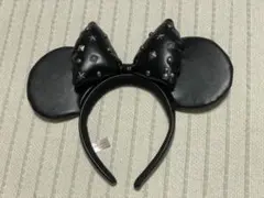 ディズニー ミニー レザー調 スタッズ カチューシャ ブラック