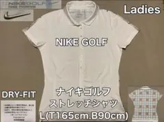 NIKE GOLF ナイキゴルフ レディース 半袖ストレッチシャツ ホワイト Lのサムネイル