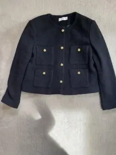 MNG ノーカラージャケット XL 黒のサムネイル