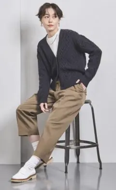 united arrows ギャバ ワイドベルト パンツ
