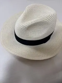 ホワイト麦わら帽子 ハット