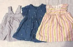 GAP80サイズ　女の子ワンピース3点セット