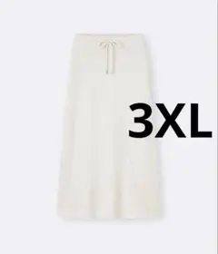GU ワッフルマキシスカート 3XL｜秋冬 大きいサイズ ロングスカート 3L