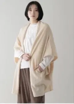 スタディオクリップ　着流し変形カーディガン　ベージュ