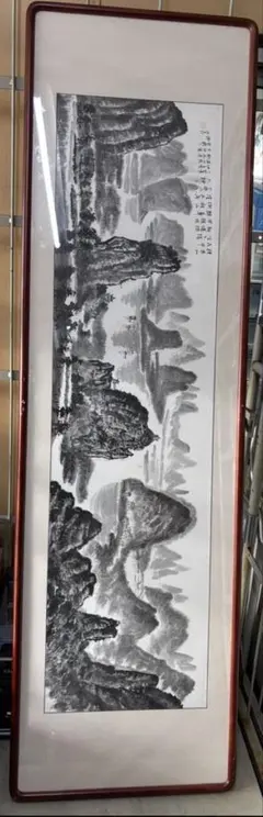風景画 中国 中国美風景水墨画 絵額 ガラス額裝 中国美術作品 桂林山水 風景画 中国 中国美風景水墨画 絵額 ガラス額裝 中国美術作品 桂林山水