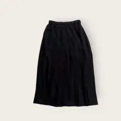 UNIQLO ロングプリーツスカート(M） ブラック ウエストゴム