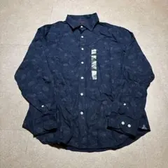 Banana republic長袖シャツ　紺　ネイビー　花柄　総柄　新品　L