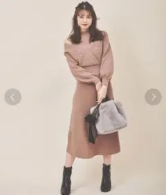 31 sons de mode カシュクールニットワンピース