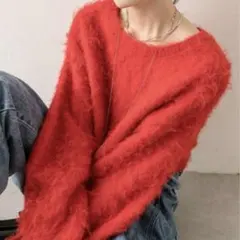 mystic ウールシャギーショートニット