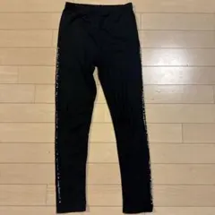 ブラック ストレッチ レギンス 文字入り　150センチ