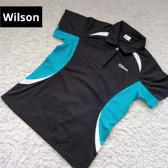 Wilson ポロシャツ ブラック/ターコイズ M