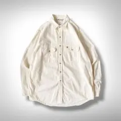 【USA製 90’s Carhartt】三角タグ ツイルワークシャツ XL-R
