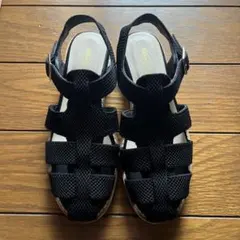 あしながおじさん　ブラック グルカストラップサンダルのサムネイル