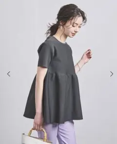 【UNITED ARROWSP 】美品 P ペプラム ショートスリーブ ニット