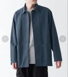 新品　無印良品　両面起毛フランネル　シャツジャケット　XS スモーキーブルー