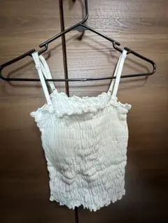 ホワイト キャミソール/カップ付き