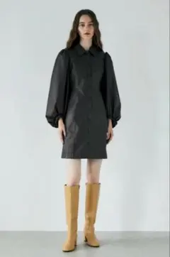 moussy マウジー レザー ミニ ワンピース サイズ2 ブラウン