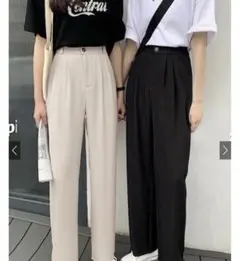 ストレート　パンツ　オフィスカジュアル　きれいめ　韓国系