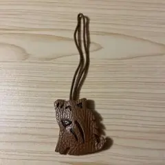 レザー製猫チャーム ブラウンのサムネイル