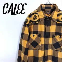 CALEE ネルシャツ イエロー ブラック チェック インディアン キャリー