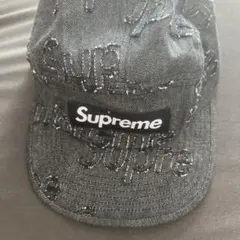 Supreme　Lasered　Denim　Camp　Cap　Black