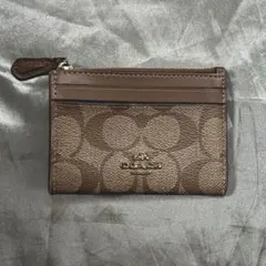COACH カードケース ブラウン　カーキサドル パスケース
