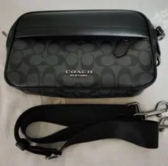 COACHコーチブラックショルダーメンズバッグ