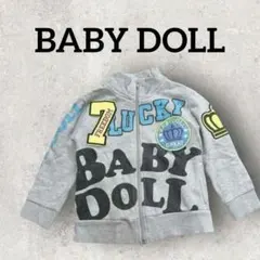 BABY DOLL キッズ ジップアップパーカー フードなし (100) グレー