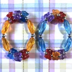 昭和レトロ　懐かしい駄菓子屋さんの子供用　　ビーズブレスレット2個セット　D