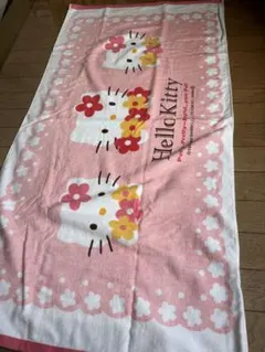 サンリオ ハローキティ カオハナ 千鳥柄キティ バスタオル 未使用