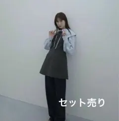 APRON TOPS &BIG COLLAR DRAWSTRING BLOUSE