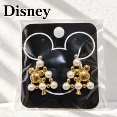 Disney ディズニー ミッキー ピアス パール調 ゴールド 新品