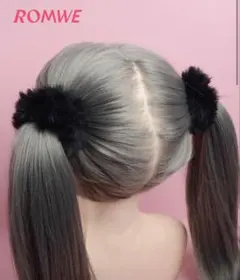 【地雷系】SHEIN ROMWE ファー付きヘアゴム 2個セット