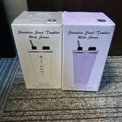 スヌーピー ステンレススチールタンブラー 600ml ストロー付 2個セット