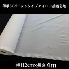 薄手３０ｄ　ニットタイプアイロン接着芯地 幅１１２ｃｍ×長さ４ｍ　オフ白