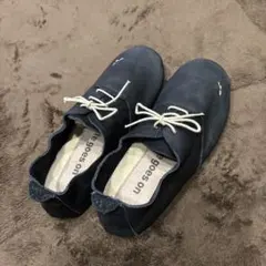 レースアップ革シューズ　ブラック