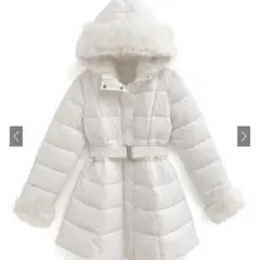 ベルト付きファーAラインダウンコート[kd79] GRL