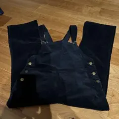 黒 コーデュロイ オーバーオール