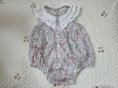 petit main 花柄フリルロンパース 80cm