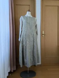 着物リメイク　大島紬の道中着からジャンパースカート　L　ポケット付き